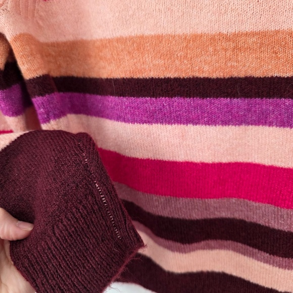A New Day Coral Striped Crewneck Sweater - Picture 3 of 6